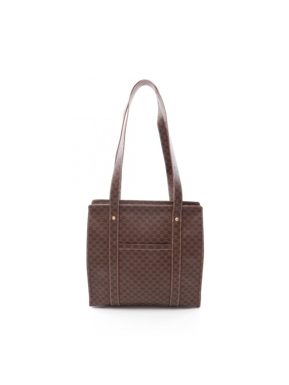 Celine Tote Bag Macadam Brown Canvas Leather